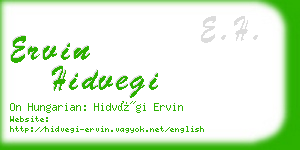 ervin hidvegi business card